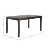 Classic 36 x 60 inch Farmhouse Dining Table in Antique Black Wood Finish