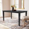 36 x 60 inch Rectangular Dining Table in Black Wood Finish