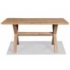 Modern Farmhouse Solid Pine Wood Dining Table in Distressed Driftwood Finish