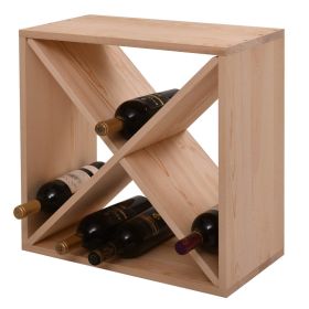 24 Bottle Solid Wood Stackable Modular Wine Rack
