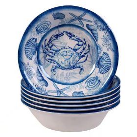 Blue & White Ocean-Inspired Salad Bowl Set