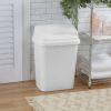 Set of 6 - White 7.8 Gallon Swing Top Kitchen Wastebasket Trash Can