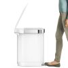 White 12-Gallon Narrow Kitchen Trash Can with Easy Step-on Lid