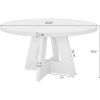 Modern Kitchen Round Circular Dining Table in White Wood Finish