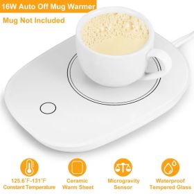 Coffee Mug Warmer Cup Warmer Auto Shut Off Coffee Tea Milk Electric Heater Pad Office Home Desk Coffee Mug Warmer (red: White)