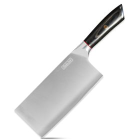 Qulajoy Meat Cleaver Knife - 7.3 Inch High Carbon Stainless Steel Butcher Knife For Meat Cutting Slicing Vegetables- Professional Chopper Knife F (red: Meat Cleaver Knife)