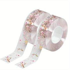 2 Rolls Waterproof Kitchen Seam Sealing Tape 118.11 Inch - Floral Design Clear Adhesive For Sink, Toilet, Stove Edges - Leak-Proof Gap Sealant Wi (red: 2rollsTapeLen3M11811in)