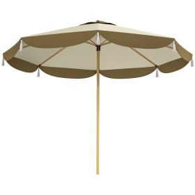 9FT Patio Umbrella,  Outdoor Market Umbrella With 8 Ribs, Vented Outdoor Table Umbrella For Deck, Backyard And Lawn, Cream White (red: Cream White)