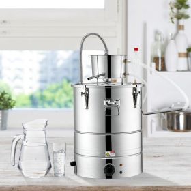 Alcohol Still, 15 Gal 50L Water Alcohol Distiller, Home Distillery Kit Include Stainless Steel Tube & Pump & One-way Exhaust Valve & Thermometer (red: Silver)
