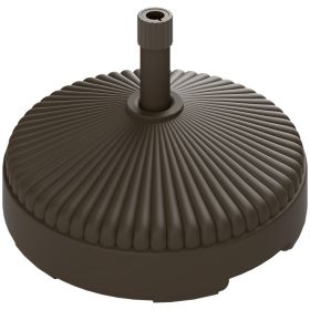 Round Patio Umbrella Base Holder, Heavy Duty Outdoor Umbrella Stand Base, Filled Up To 62lbs With Stand Or 51lbs With Water For Garden, Poolside, (red: Brown)