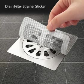 48pcs Disposable Shower Drain Hair Collectors, Bathroom Tub And Sink Drain Strainer Covers, Floor Strainer Stickers, Bathroom Accessories (red: 48pcs)