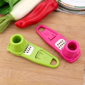 Kitchen Gadget Garlic Masher Seasoning Grinder (red: Simple packing-Rose red)