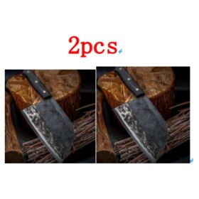 Stainless Steel Meat Cleaver Chef's Knife Cleaver (red: 2pcs)
