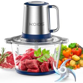 KOIOS Electric Food Chopper Processor Vegetables Meat Grinder Mixer 2L Glass Clear Bowl (red: 1GlassBowl)