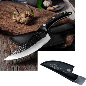 Slaughter Cutting Meat Boning Small Scimitar Special Skinning Killing Pigs Butcher (red: Sheath-Black-Q1pc)