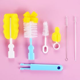 Kid Keeper Baby Bottle Brush Cleaner Set Nylon Sponge Cleaning Brush Blue (red: Blue)