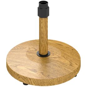 Patio Umbrella Base Holder, Outdoor Umbrella Base With Adjustable Pads, Heavy Duty Patio Umbrella Stand Base For Garden, Poolside, Nature Wood (red: Nature Wood)