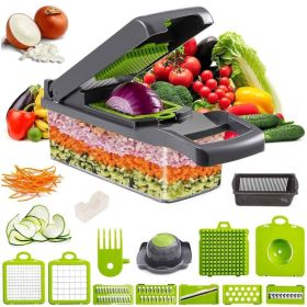 15 In 1 Vegetable Chopper Fruit Cutter Food Onion Veggie Dicer Slicer Peeler Kitchen (red: 1pack)