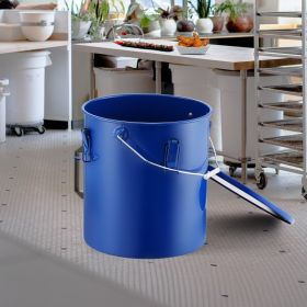 Fryer Grease Bucket, 6 Gal Oil Disposal Caddy Carbon Steel Fryer Oil Bucket With Rust-Proof Coating, Oil Transport Container With Lid, Lock Clips (red: Blue)