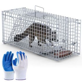 1Pc 25.59Inch Live Humane Animal Trap For Spring Summer Cage Heavy Duty Folding Catch And Release Rodent Cage For Rabbit Squirrel Possum Skunk Ki (red: 1pc)