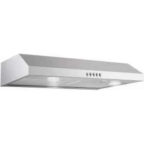 30 Inch Kitchen Under Cabinet Range Hood 500 CFM Stainless Steel 3-Speed (red: Silver)