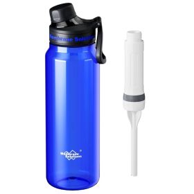 1060mL Water Filter Bottle, 4Stage F Daily Hydration Travel, Blue Translucent (red: W14013564)