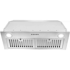 Range Hood Insert 30 Inch; Stainless Steel Kitchen Vent Hood 600CFM; Built-in Kitchen Stove Hood W/Front Button Controls And Front LED Lights; Ba (red: 30inch)