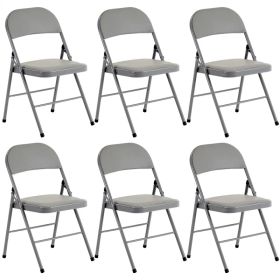 6pcs Elegant Foldable Iron & PVC Chairs For Convention & Exhibition Gray (red: defaulttitle)