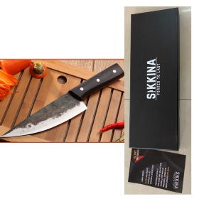 Hand Forged Kitchen Knife Meat Fish Fruit Vegetable Chef (red: Sikkina)