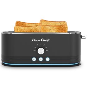 4-Slice Toaster, 7 Settings, Defrost, Reheat Functions, Removable Crumb Tray, Full Body Stainless Steel Housing, Anti-Fingerprint, Anti-Jam, 1350 (red: KRT6061B)