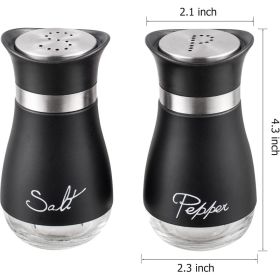 Salt And Pepper Shakers Set - Salt Containers For Gifts, Kitchen Decor, Home, RV, Camp, BBQ, 4 Oz Farmhouse Spice Dispenser With Glass Bottom, Se (red: Black)