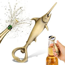 Creative Swordfish Handle Metal Beer Bottle Openers Kitchen Bar Accessories Tools Beer Gifts Beer Openors Kitchen Gadgets (red: Bronze KPQ4201)