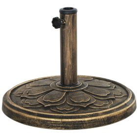 Round Patio Umbrella Base, 26 Lbs Resin Outdoor Umbrella Stand Base, Patio Umbrella Stand For 1.31.51.9 Umbrella Poles For Outdoor, Lawn, Poolsid (red: Bronze)
