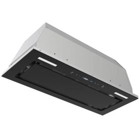 Range Hood Insert 30 Inch 800 CFM, Built-in Vent Hood Black Glass Gesture & Touch Control Kitchen Exhaust Fan, Mesh Filters Recirculating Stove H (red: 30inch)