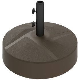 Patio Umbrella Base Holder, Heavy Duty Outdoor Umbrella Stand Base, Filled Up To 66lbs With Stand Or 55lbs With Water For Garden, Poolside, Brown (red: Brown)