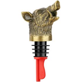 Wild Boar Head Wine Pourer - Vacuum Sealing, Wine Spout, Stopper For Cocktails, Whiskey, Wine Bottles, Perfect Gift For Any Occasion (red: Bronze DJQ1101)