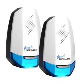 2 Pack Ultrasonic Pest Repeller With Night Light Plug In Pest Mice Repellent Indoor Roach Bed Bug Mouse Rodent Mosquito Killer For Bedroom Garage (red: 2Pack)