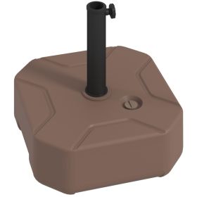 Square Patio Umbrella Base Holder, Heavy Duty Outdoor Umbrella Stand Base, Filled Up To 55lbs With Stand Or 44lbs With Water For Garden, Poolside (red: Brown)