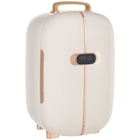 Portable Skincare Fridge with LED Display, 12L Mini Fridge for Beauty, Makeup and Cosmetics, Small Refrigerator Cooler for Bedroom, Home Office, (red: White-320x305x500 mm)