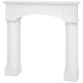 Modern Fireplace Mantel, Freestanding Fireplace Surround For Electric Fireplaces, 43.3 W X 39.8 H, White (red: White)