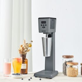 Milkshake Maker, 375W Electric Milkshake Machine, Single Head Drink Mixer Blender Machine, LED Intelligent Microswitch, 3-Speed Milkshake Mixer W (red: Grey)