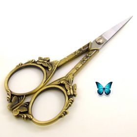 Butterfly Cut Retro Cut Cute Shape Tailor Scissors Yarn Embroidery Thread Head Household Scissors (red: Bronze)