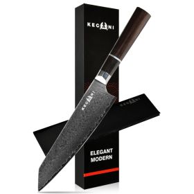 Kegani 8 Inch Japanese Kiritsuke Chef Knife, Japanese 67 Layers VG-10 Damascus Knife, Ebony FullTang Handle Natural Texture Japanese Knife Sushi (red: Kiritsuke Chef Knife)