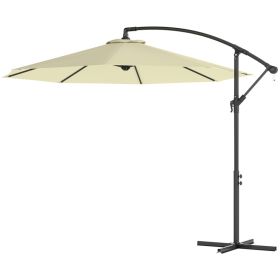 10 Cantilever Tilt Offset Patio Umbrella W UV & Water Safe Material & Cross Base Weight Not Included, Beige (red: Beige)
