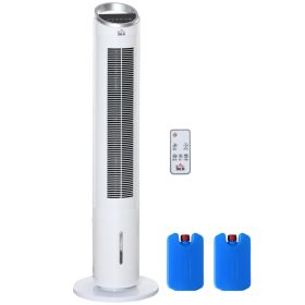 40" Portable Oscillating Air Cooler Fan for Home Office, 3-In-1 Standing Ice Floor Fan with Humidifier, 3 Modes, 3 Speeds, 8H Timer, Remote, LED (red: White-1040x230x200 mm)