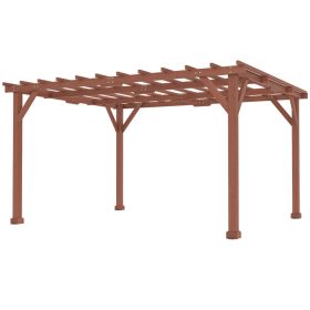 11 X 12.5 Outdoor Wood Pergola With Grape Trellis For Patio, Deck, Backyard, Lawn (red: Lawn)