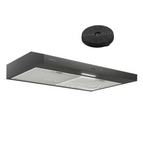 Stainless Steel Under Cabinet Range Hood Vent Cooking 230 CFM Kitchen 3 Speed Cooker Hood (red: black30inch)