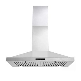 Range Hood 30 Inch, Vent Hoods 30 Inch Stainless Steel, 450 CFM Ductless/Ducted Convertible Kitchen Hood With LED Light Baffle Filters, 3 Speed E (red: Silver)
