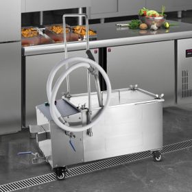 Mobile Fryer Filter, 38L Oil Tank Capacity, Oil Filtration System With 10 L/min Oil Filtration Speed, Mobile Frying Oil Filtering System With Swi (red: Silver)