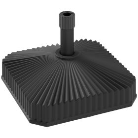 Square Patio Umbrella Base Holder, Heavy Duty Outdoor Umbrella Stand Base, Filled Up To 42lbs With Stand Or 33lbs With Water For Garden, Poolside (red: Black)